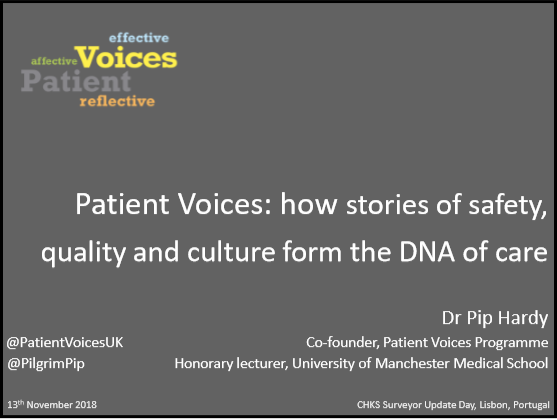 Read the CHKS conference 2018 patient voices presentation