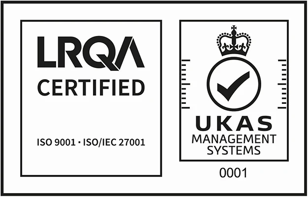 LRQA UKAS Certified - ISO 9001